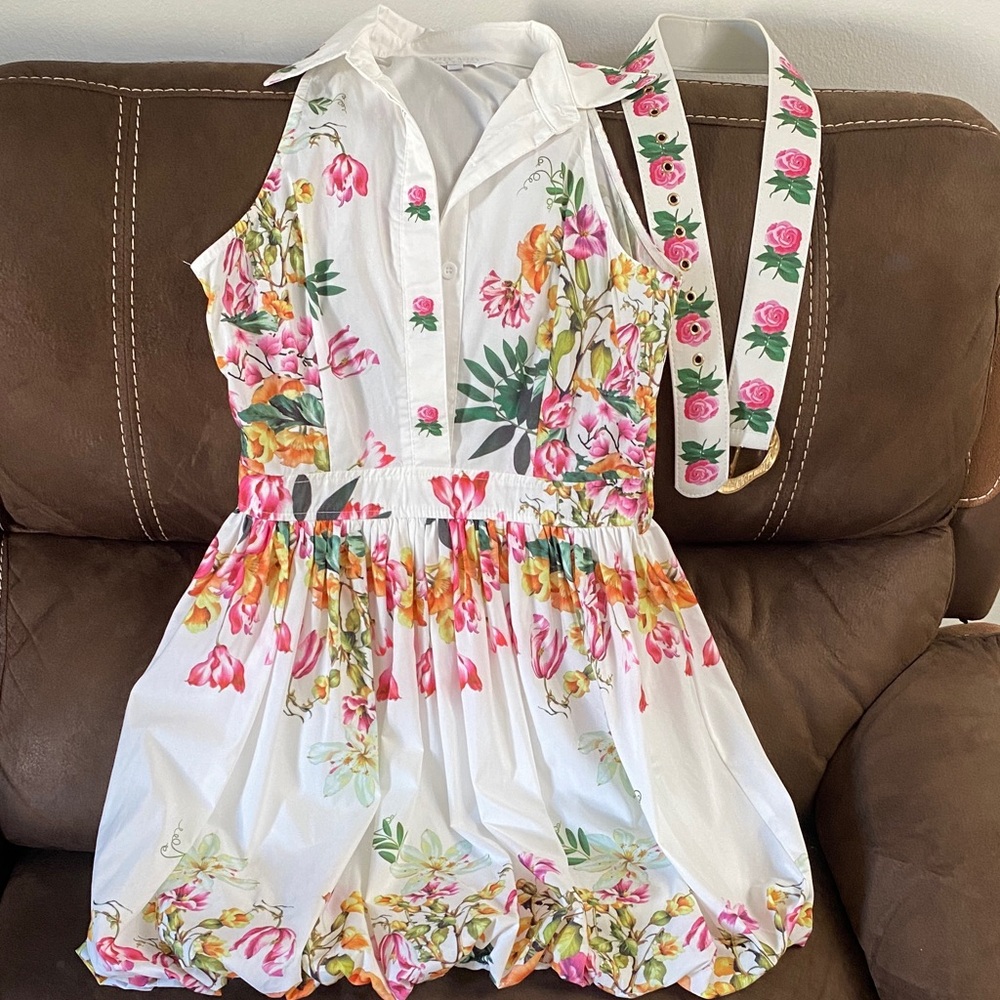 Floral White Kids Dress